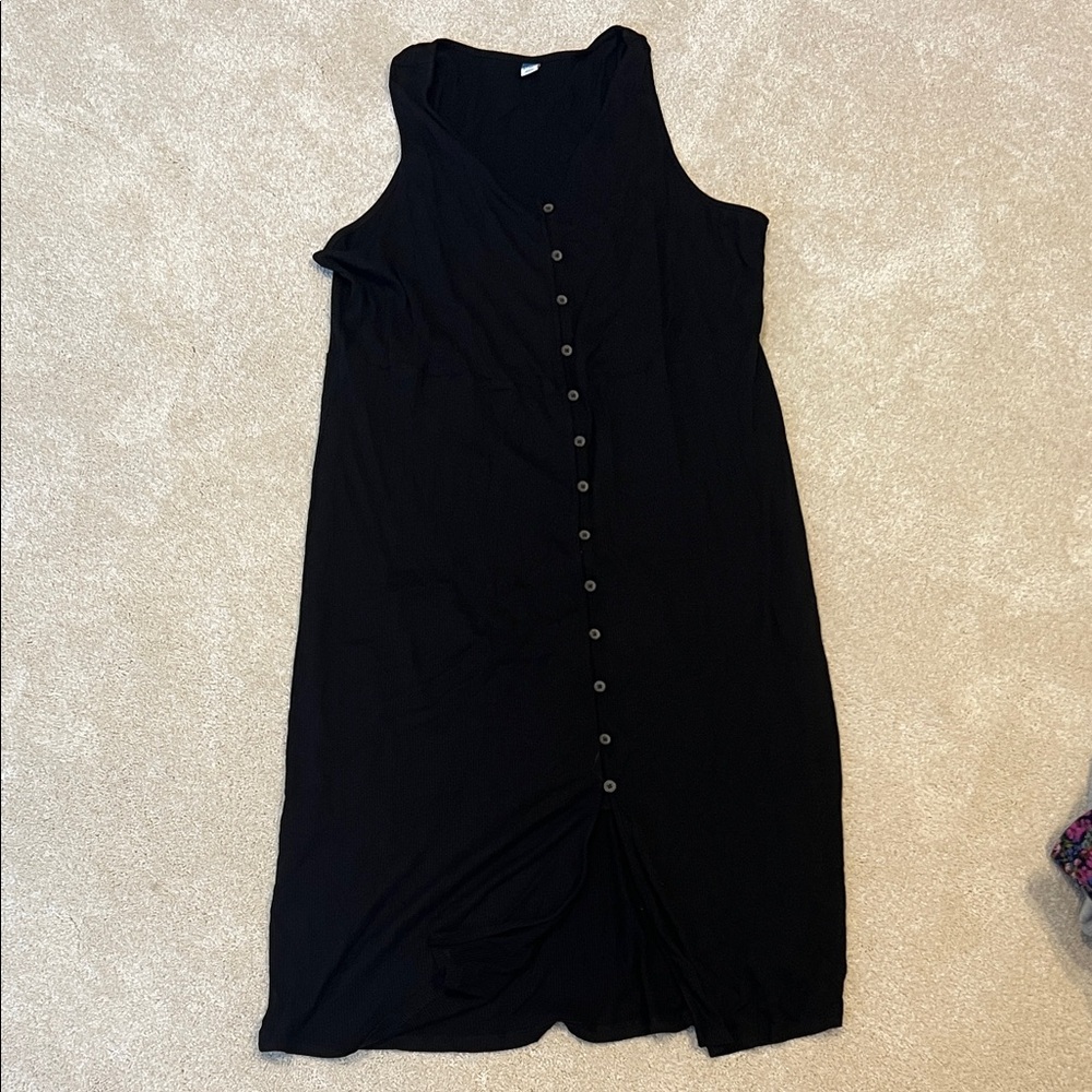 Old Navy Black Sleeveless Midi Dress